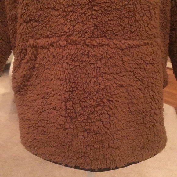 Fleece Oblique Button Neck Splice Sweater Size XL - Picture 4 of 14